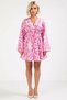 Women's Plus Size V-Neck Spanish Sleeve Ethnic Pattern Mini Woven Dress Quality 100% Cotton - 5