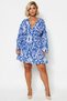Women's Plus Size V-Neck Spanish Sleeve Ethnic Pattern Mini Woven Dress Quality 100% Cotton - 5