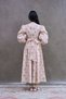 Powder Vintage Floral Pleated Long Women's Dress - 5