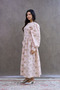 Powder Vintage Floral Pleated Long Women's Dress - 7