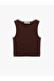 Sleeveless Crew Neck Slim Fit Crop Blouse - 3