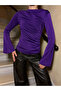 Women's Sleeve Detail Sandy Blouse Purple - 7