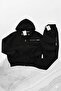 Men's Black Balance Printed Jacket Tracksuit Bottom Set - 2