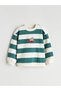 Lcw Baby Ecru Crew Neck Striped Baby Boy Sweatshirt and Sweatpants Set of 2 - 2