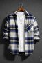 Single Pocket Detailed Plaid Textured Cashmere Cotton Winter Lumberjack Shirt - 4