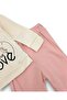 Baby Girl Corded Fabric Transitional Thin Heart B Printed 3-6-9-12-18 Months Old 2-Piece Top and Bottom Set - 3