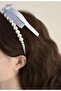 Blue Ribbon Pearl Hair Band - Crown (1 Piece) - 2