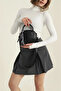 Ezzybliss Women's Black Scarf Small Size Unlined Handbag Shoulder and Strap Bag - 2