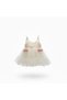 Baby girl dress, formal gown, tulle dress with 3D floral detail on the shoulders, party birthday dress. - 5