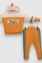 Baby Boy Hooded New Kids Long Sleeve Bottom Top Baby Set 100% Cotton - 2