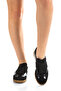 Women's Black Patent Leather and Suede Sneaker Comfortable and Stylish with Non-Slip Rubber Sole - 6