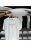 Unisex Oversized Printed Cotton Crew Neck Short Sleeve White T-Shirt Milano Gold Plain