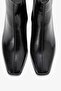 Women's Black Zippered Thick Mid-Heel Stylish Comfortable Ankle Boots - 4