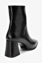 Women's Black Zippered Thick Mid-Heel Stylish Comfortable Ankle Boots - 5
