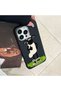 iPhone 15 Pro Max Compatible Black Leather Textured Silicone Protects Camera Shock-Absorbing Case Cover - 5