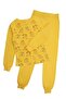 Organic Flower Printed Yellow Winter Girl's Suit