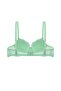 Anna 2736 Lace Low-Cut Bra and Panty Set - Unpadded Green - 4
