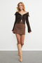 Zippered Madonna Collar Cardigan with Sleeve Detail - 2