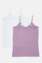 Senior Girls White And Purple Solid Vest Set (Pack of 2) - 4