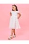 Girls White Embellished Floral Corsage Dress With Chest Corsage - 2