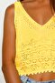 Yellow Strappy Openwork Knitted Crop Blouse Vs00250 - 3