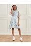 Senior Girls White Organza Print Dress - 2