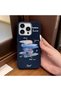 iPhone 14 Pro Compatible Blue Leather Textured Silicone Protects Camera Shock Absorbing Case