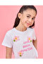 Girls White Printed T-Shirt - 4