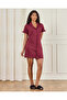 Women Purple Plain Collared Nightshirt - 2