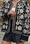 Black Floral Embroidered Lined Jacket Vs00717 - 7