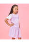Girls Lilac Placement Print Varsity Dress
