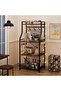 5-Tier Kitchen Storage Shelf, Standing Bakers Rack, 1 Large Wire Basket - 6