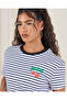Women Black And White Striped T-Shirt - 4