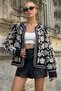 Black Floral Embroidered Lined Jacket Vs00717 - 3