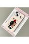 iPhone 15 Compatible White Leather Textured Silicone Protects Camera Shock-Absorbing Case Hedgehog - 3