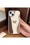 iPhone 14 Plus/15 Plus Compatible White Leather Textured Silicone Protects Camera Shock-Absorbing Case Butterfly