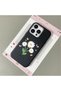 iPhone 15 Pro Max Compatible Black Leather Textured Silicone Protects Camera Shock-Absorbing Case Flower - 3