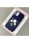 iPhone 11 Compatible Blue Leather Textured Silicone Protects Camera Shock Absorbing Case Flower - 3