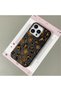 iPhone 15 Pro Compatible Black Leather Textured Silicone Protects Camera Shock-Absorbing Case Leopard - 3