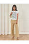 Women Beige Plain Wide Leg Trouser - 6