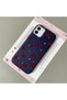 iPhone 12/12 Pro Compatible Blue Leather Textured Silicone Protects Camera Shock-Absorbing Case Heart - 2