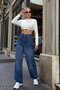 Dark Blue 5-Pocket Wide Leg Baggy Jeans - 5