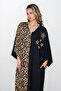 Black Front Buttoned Double Pockets Plus Size Viscose Dress Vs00306 - 2