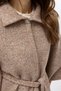 Brown Shirt Collar Belted Poncho Women's Coat 3099A - 4