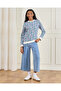 Senior Girls Blue Printed Sweatshirt - 2