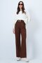 Brown Elastic Waist Button Closure Double Pocket Trousers Vs01456 - 5