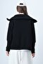 Women's Black Zippered Wide Collar Long Sleeve Sweatshirt Vs01331 - 6