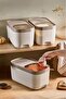 Apex 3 Pieces 7.5 Lt Multi-Purpose Grain Food Legumes Dry Food Box Storage Container with Wheels - 5