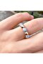 Steel Zircon Stone Ring Does Not Tarnish. Adjustable to the Finger.
