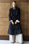 Women's Black Button Closure Belted Suede Textured Lined Trench Coat Vs01431